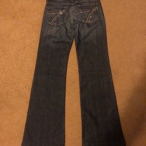 7 FAM DOJO GLITTER POCKETS FLARE JEANS